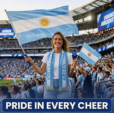 Scarf Knitted Argentina Unisex Sports Fifa World Cup 2026 Warm