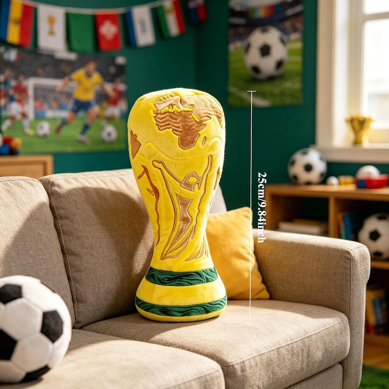 World Cup Trophy Plush Toy, 25cm Soft Stuffed Soccer Trophy Doll