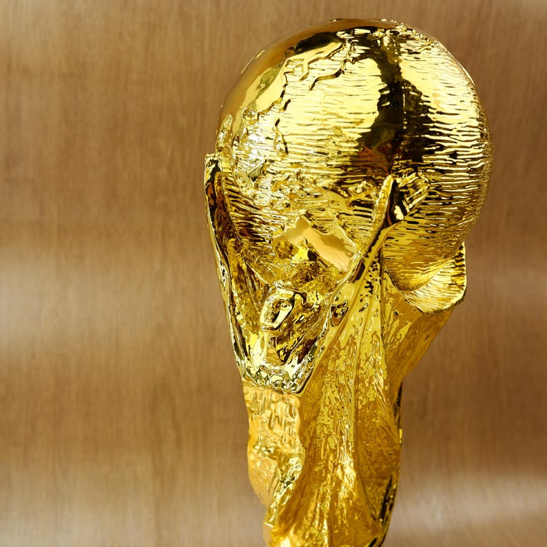 pack of 4, World Cup Trophy Replica,Golden Resin Soccer Tournament Figurine
