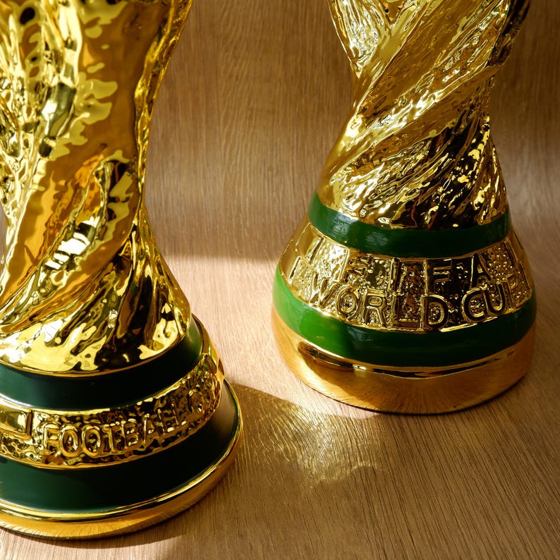 pack of 4, World Cup Trophy Replica,Golden Resin Soccer Tournament Figurine