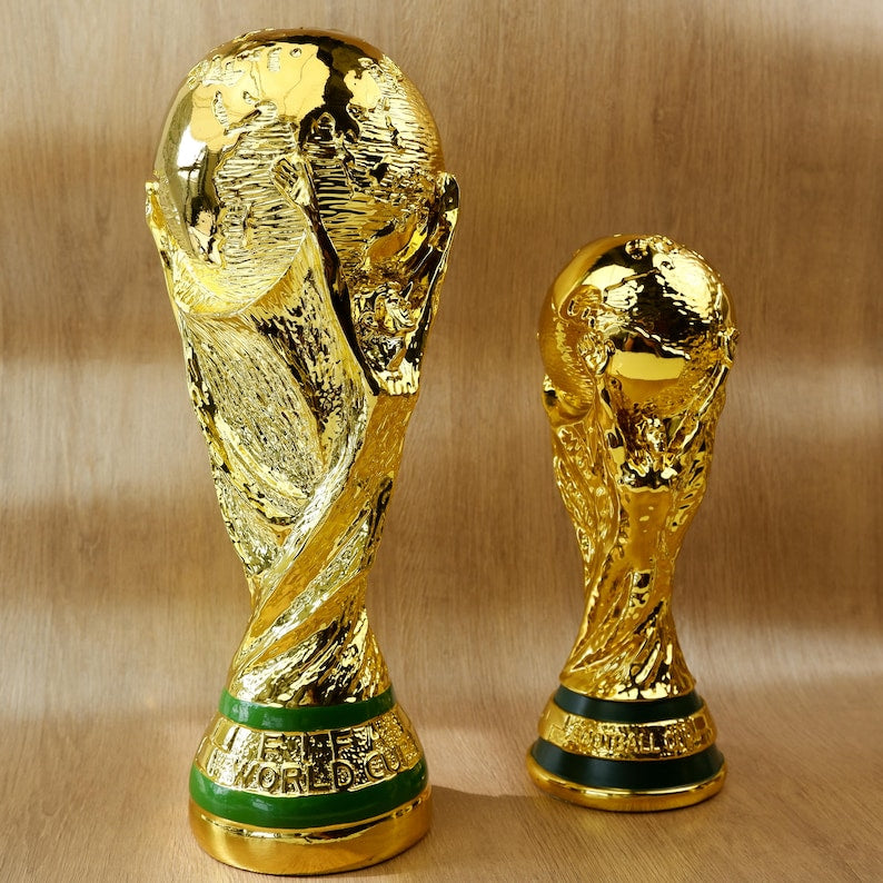 pack of 4, World Cup Trophy Replica,Golden Resin Soccer Tournament Figurine