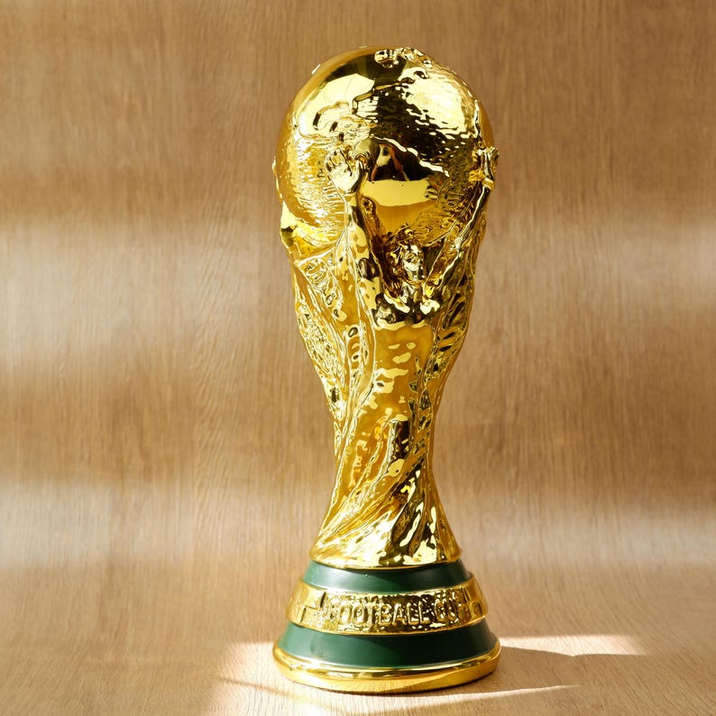 pack of 4, World Cup Trophy Replica,Golden Resin Soccer Tournament Figurine